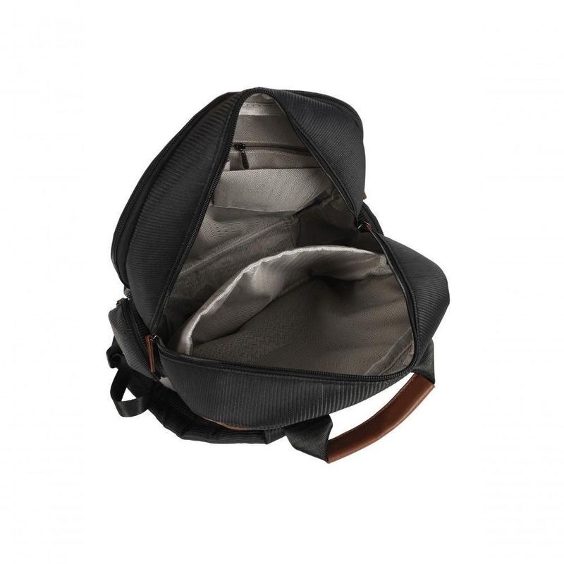 Mochila Feminina Luxcel Gash Náilon com Detalhes em PU Preto 14L Feminino
