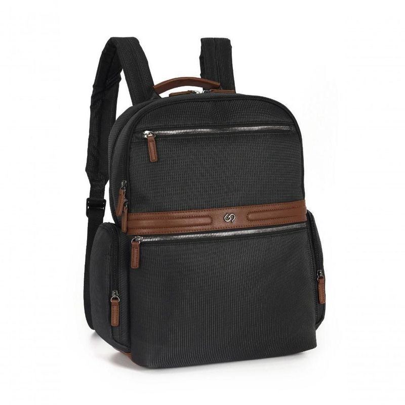 Mochila Feminina Luxcel Gash Náilon com Detalhes em PU Preto 14L Feminino