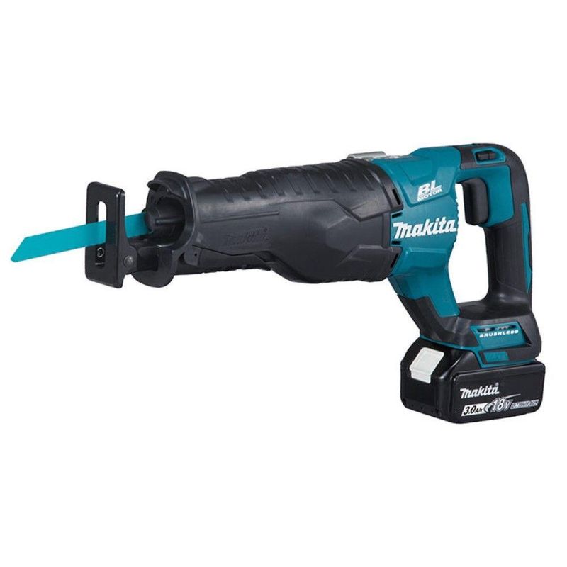 Serra sabre 18v li-ion 3000 golpes por min com 2 baterias carregador maleta djr187rfe makita