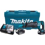 Serra sabre 18v li-ion 3000 golpes por min com 2 baterias carregador maleta djr187rfe makita