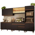 Cozinha completa madesa reims 310001 com armário e balcão - preto