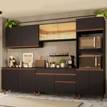 Cozinha completa madesa reims 310001 com armário e balcão - preto
