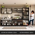 Cozinha completa madesa reims 310001 com armário e balcão - preto