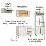 Cozinha completa madesa reims 260001 com armário e balcão - branco
