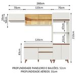 Cozinha completa madesa reims 260001 com armário e balcão - branco