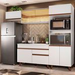 Cozinha completa madesa reims 260001 com armário e balcão - branco