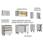 Cozinha completa madesa reims 235001 com armário e balcão - branco
