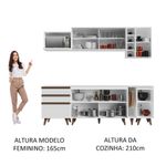 Cozinha completa madesa reims 235001 com armário e balcão - branco
