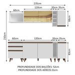 Cozinha completa madesa reims 235001 com armário e balcão - branco