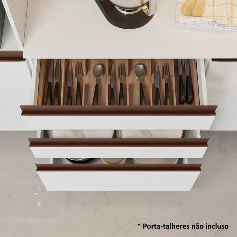 Cozinha completa madesa reims 235001 com armário e balcão - branco