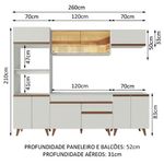 Cozinha completa madesa reims 260002 com armário e balcão - branco