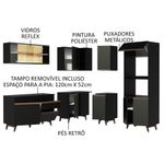 Cozinha completa de canto madesa reims 367001 com armário e balcão - preto