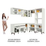Cozinha completa de canto madesa reims 402001 com armário e balcão - branco