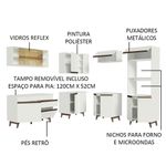Cozinha completa de canto madesa reims 402001 com armário e balcão - branco