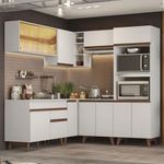 Cozinha completa de canto madesa reims 402001 com armário e balcão - branco