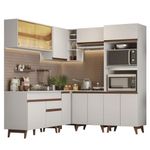 Cozinha completa de canto madesa reims 402001 com armário e balcão - branco