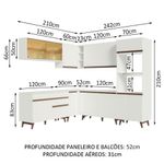 Cozinha completa de canto madesa reims 452001 com armário e balcão - branco
