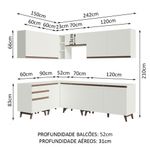 Cozinha completa de canto madesa reims 392002 com armário e balcão - branco