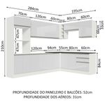 Cozinha completa de canto 100% mdf madesa acordes 479003 armário e balcão - frentes branco brilho