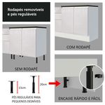 Cozinha completa de canto 100% mdf madesa acordes 479003 armário e balcão - frentes branco brilho