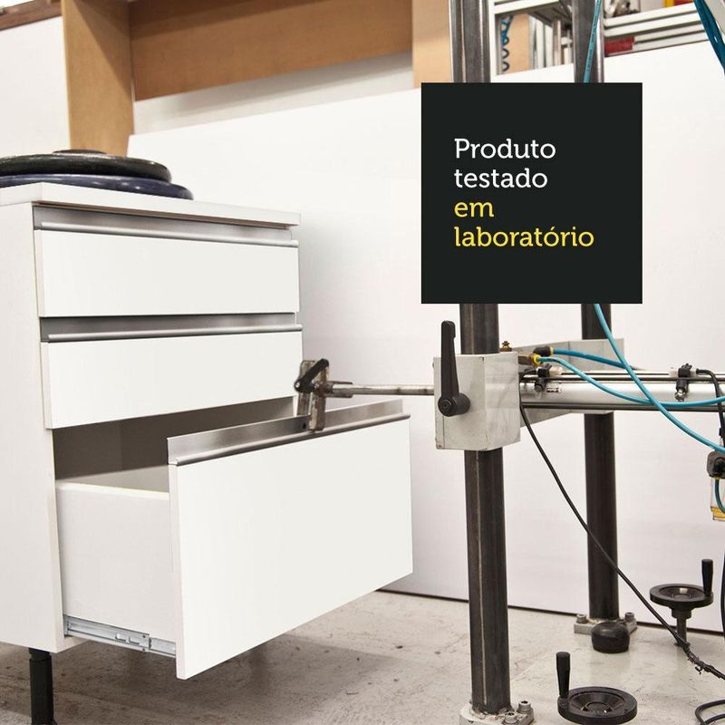 Cozinha compacta madesa topazio pop com armário, balcão e tampo branco