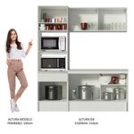 Cozinha compacta madesa topazio pop com armário, balcão e tampo branco