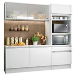 Cozinha compacta madesa topazio pop com armário, balcão e tampo branco