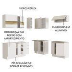 Cozinha completa de canto madesa glamy 349001 com armário e balcão (sem tampo e pia) - branco