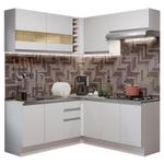 Cozinha completa de canto madesa glamy 349001 com armário e balcão (sem tampo e pia) - branco