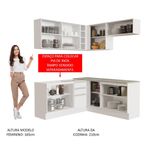 Cozinha completa de canto madesa glamy 349001 com armário e balcão (sem tampo e pia) - branco