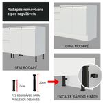 Cozinha completa de canto madesa glamy 349001 com armário e balcão (sem tampo e pia) - branco