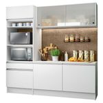 Cozinha compacta madesa topazio com balcão e tampo