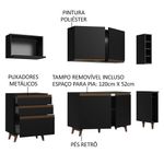 Cozinha compacta madesa reims 200001 com armário e balcão - preto