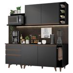 Cozinha compacta madesa reims 200001 com armário e balcão - preto