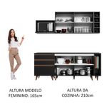 Cozinha compacta madesa reims 200001 com armário e balcão - preto