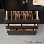 Cozinha compacta madesa reims 200001 com armário e balcão - preto