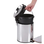 Lixeira redonda 12 litros aço inox com pedal kala