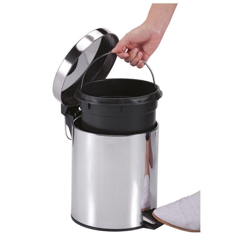 Lixeira redonda 12 litros aço inox com pedal kala