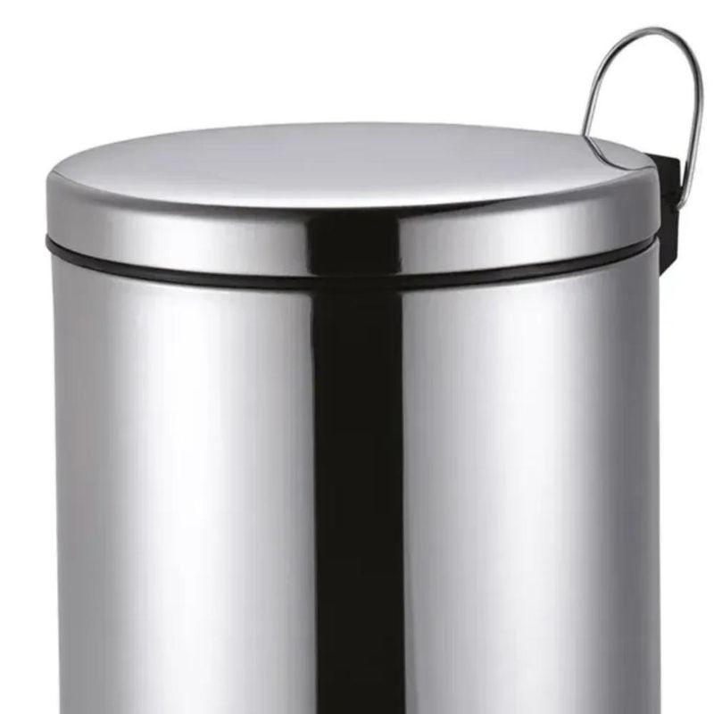 Lixeira redonda 12 litros aço inox com pedal kala