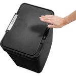 Lixeira retangular 50l preta com sensor aço inox vonder