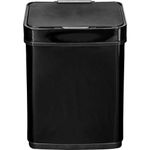 Lixeira retangular 50l preta com sensor aço inox vonder