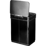 Lixeira retangular 50l preta com sensor aço inox vonder