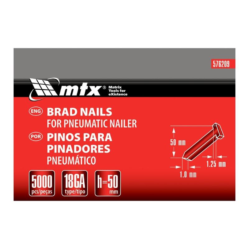 Pinos para pinador pneumático 50x125mm 5000 peças aço carbono mtx fixação robusta