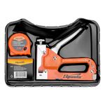 Jogo grampeador ajuste pressão + trena 2m + 500 grampos tipo 53 8mm sparta 4200355 fixação versátil