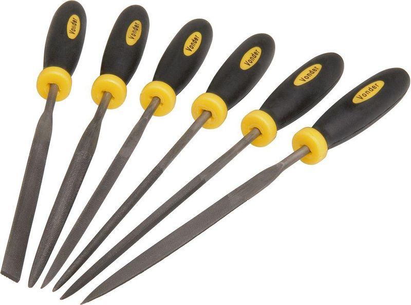 Jogo lima agulha 150mm cabo plástico com 6 peças vonder