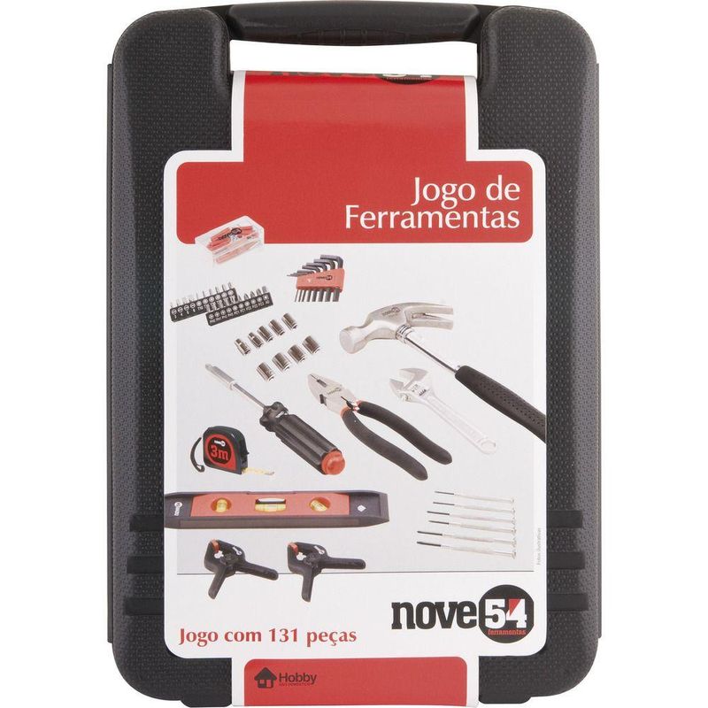 Jogo de ferramentas com 131 peças aço carbono jf131 nove54