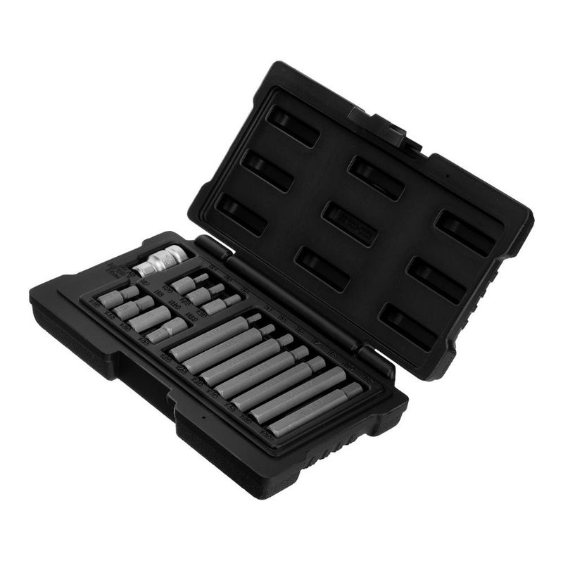 Jogo de bits hex 1/2'' 11 peças stels 1131356 aço crv h4-h12 profissional