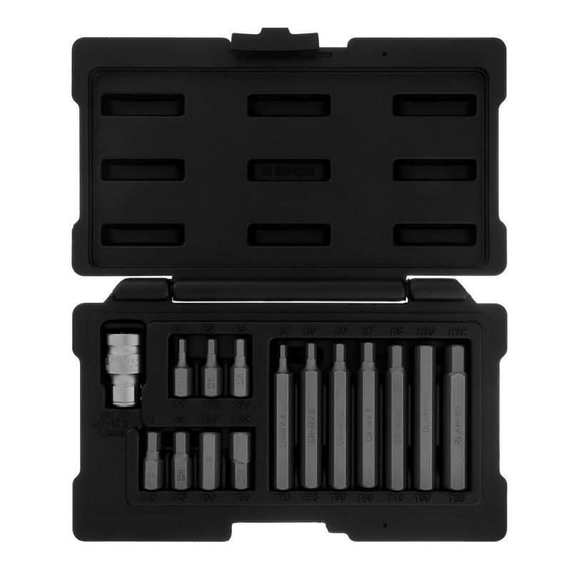 Jogo de bits hex 1/2'' 11 peças stels 1131356 aço crv h4-h12 profissional