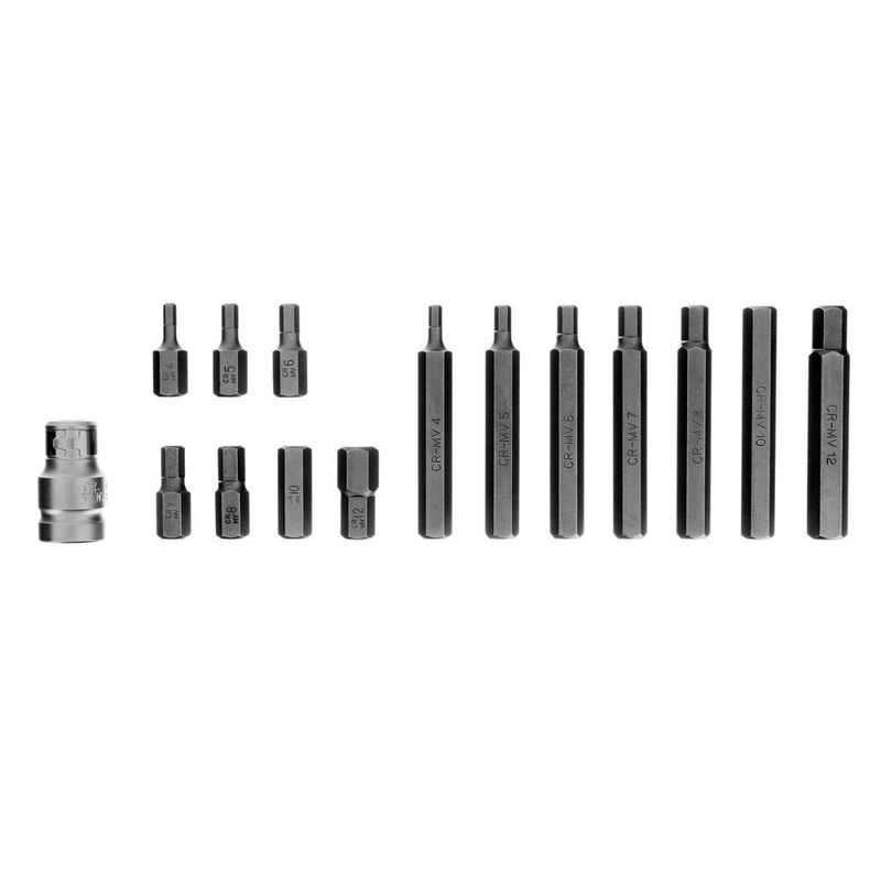 Jogo de bits hex 1/2'' 11 peças stels 1131356 aço crv h4-h12 profissional