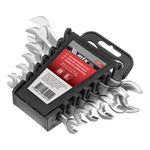 Jogo de chave fixa crv 6-17mm 6pçs aço crv 45 hrc mtx 152319 com suporte